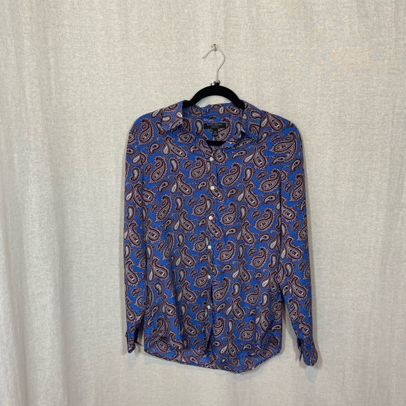 Banana Republic Tops - Banana Republic Casual Blue and Brown Button Down Paisley Shirt SZ S LIKE NEW
